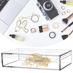 Acrylic Box Clear Boxes with Lid Small 4.3 x 2.8 x 1 Inch Rectangular
