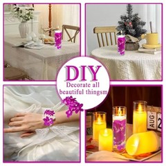 Purple Orchid Faux Flowers Floating Candles – 10 Pieces for Wedding Table