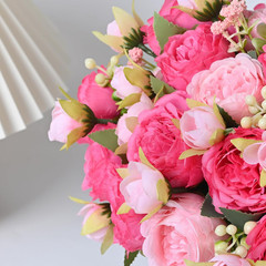 4 Packs Peonies Artificial Flowers, Mixed Pink Artificial Peonies, Silk Peonies