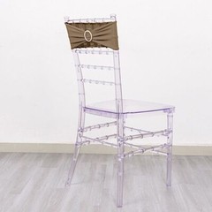 10 Taupe Spandex CHAIR SASHES with Silver Round Buckles Wedding Decorations SALE