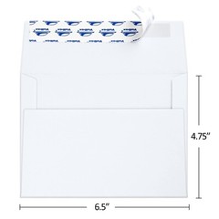 ValBox 100 Qty A6 Envelopes Self Seal 6.5 x 4.75″ White Kraft Paper Invitatio…