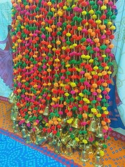 Indian Wholesale Garlands handmade Flower Garlands party Decoration Vine Pom Pom