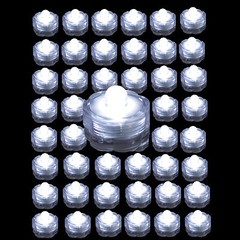 QTY 48 WHITE LED Submersible Underwater Tea lights TeaLight bright US Shipper