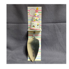 Mud Pie Birthday Novelty Cake Server Ceramic Handle