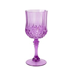 PURPLE 6 Plastic 8 oz Crystal Cut Goblets WINE GLASSES Party Events Decorations