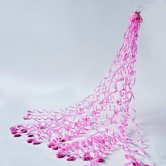 5 PINK Hand Throw PAPER STREAMERS Magic Confetti Poppers Wedding Accessories