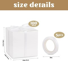 100 Pack Party Favor Boxes White Gift Boxes 2X2X2 Inches Small Cardboard Gift Bo