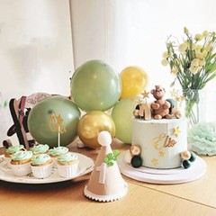 Sage Green Gold White Party Balloons, 50Pcs Sage Green and Green White Gold