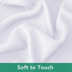 Biscaynebay Textured Fabric Round Tablecloths 108″, White Water Resistant Tab…