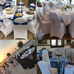 Gray Spandex Chair Covers 20pc – Flexible Banquet Wedding Party Slipcovers