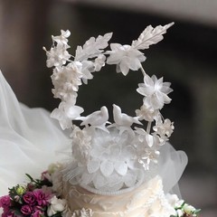 Wilton Wedding Cake Topper Spring Song Love Birds White Flowers 6.5″ x 5.5″