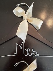 Mr & Mrs Hanger Set – Dark Wood & Metal – Weddings