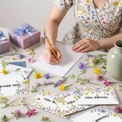 Saillong 12 Pack Thank You Diamond Painting Greeting Card Kit DIY Thanks Flow…