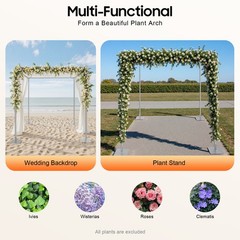 10FT Adjustable 4 Post Height Canopy Mandap Hardware Kit Wedding Party Stand