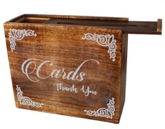 ARTISENIA Wooden Wedding Card Box with Slit Gift 12″ X 10″ X 4.5″, Brown