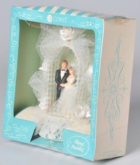 Vintage Coast Wedding Cake Topper Bride & Groom Hand Painted NEW in Box 60s READ