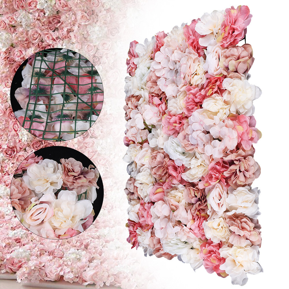 6*Flower Wall Panel Party Artificial Wedding Decor Rose Bouquet Romantic Flower