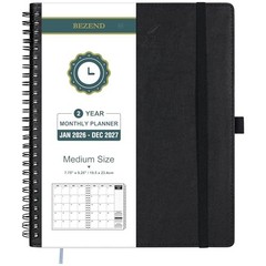 Monthly Planner 2026-2027 (Spiral-7″ Medium 7″ x 9″ Black Jan 2026 – Dec 2027