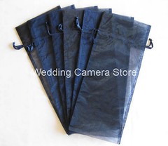 12 Quality navy blue Organza Bags -Bottle/Wine bags gift, 6×14″