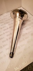 Bridal Bouquet Holder Fluted Rim Nickel Plated with Footed Base Vintage Look