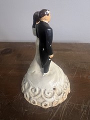 Vintage 1948 Coast Novelty Bride & Groom Wedding CAKE TOPPER Chalkware (chippy)