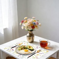 6 Pcs Watercolor Flower Placemats, 11×16 Inch Summer Floral watercolor flower