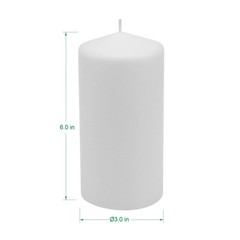 Stonebriar Unscented White Tall Pillar Candles 65 Hour Burning Candle Pillars