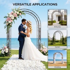 7FT Metal Arch Backdrop Stand, Archway Wedding Arch Stand for Outdoor Party