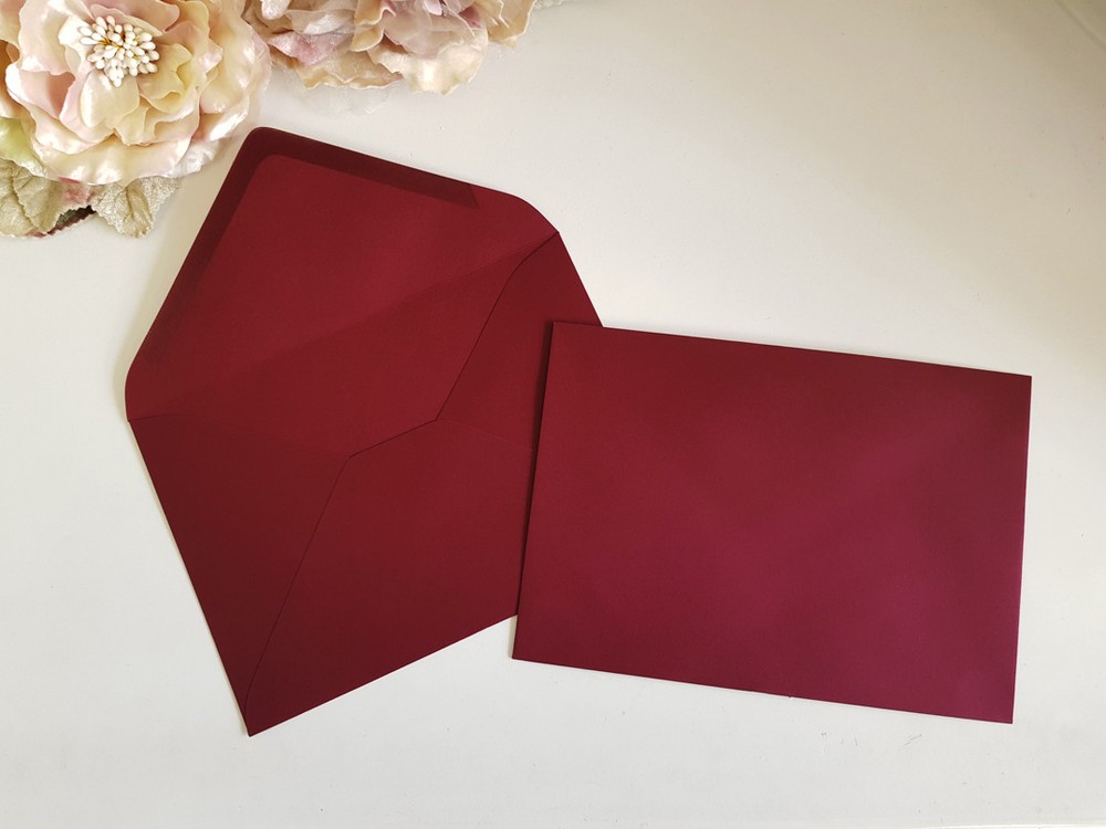 5×7 envelope Burgundy Red Australia Sydney A7 130mm x 185mm wedding invites bulk