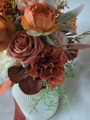 Terracotta Bridal Bouquet Artificial Silk Foam Flowers
