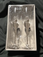 Studio His and Hers Clear Toasting Glasses Bride and Groom Wedding Glassware