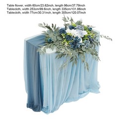 Tabletop Decor Set Artificial Flower With Tablecloth & Table Runner Home Wedding
