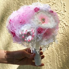Satin and lace Shabby Chic Handmade Wedding Bouquets