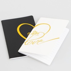 porffitoy Wedding Vow Books His and Hers, 2 Pack Personalized Black White