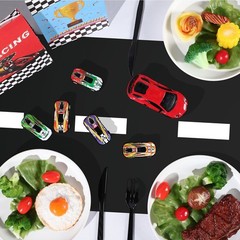 Preboun 6 Pcs Plastic Checkered Table Runner 14 x 108 Inch Racetrack Road Tab…