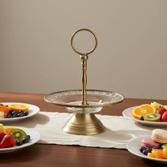 Glass for Me Cake Stand Double Tier Tableware for Dining Room