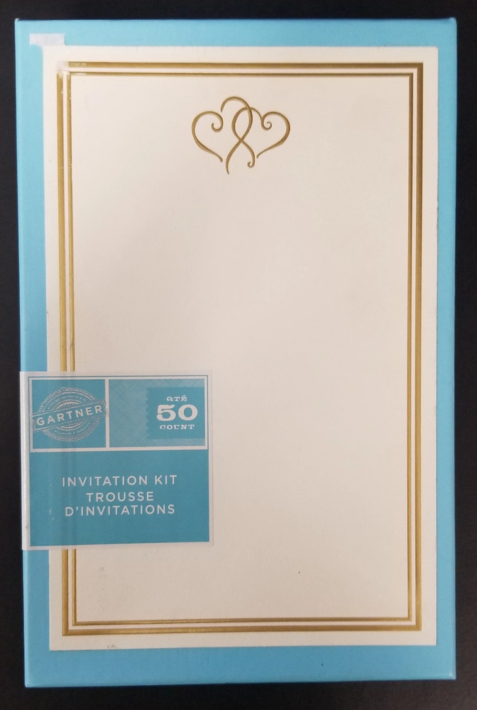 Gold Heart Wedding Invitation and Response Card Kit – 50 Count