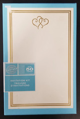 Gold Heart Wedding Invitation and Response Card Kit – 50 Count