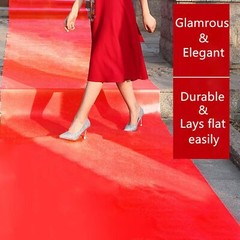 3x50Ft Red Carpet Runner Floor Aisle Runner for Indoor Outdoor Wedding Party