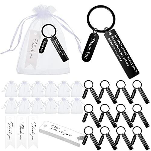 36 Pcs Employee Appreciation Gifts Thank You Coworker Keychain Gifts Black