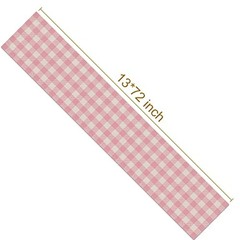 Linen Easter Pink and White Buffalo Check Plaid Table Runner Gingham 13″ x 72″
