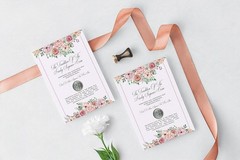 Beautifully Designed Wedding Card with Genuine Sixpence for Bridal Tradition