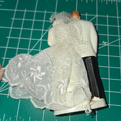 Vintage 1950s Wedding Cake Topper Bride & Groom. Elizabeth Taylor Style Dress