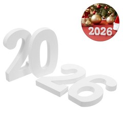 4Pcs Reusable Wooden Number Decorations White Wood Signs for Crafting and Events