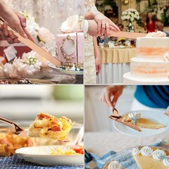 Juego de cuchillos y servidores para tartas de boda de acero inoxidable
