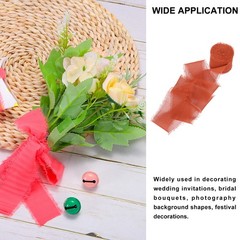 Chiffon Ribbon, 1.5″x7 Yard Silk Terracotta Tulle Satin Fabric Ribbon,3pcs
