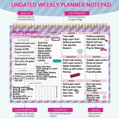 Thboxes Weekly To Do List Notepad, 8.5»x11» Weekly Desk Planners with 52 Te…