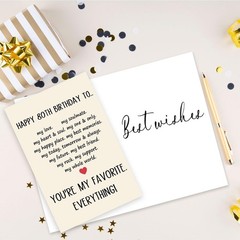 Asmallgf Sweet 80th Birthday Card for Lover, 80 Birthday Gifts for Women Men,…