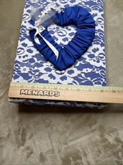 Vtg Blue White Floral Lace Photo Album 3-Ring Binder Grannycore Cottage-core