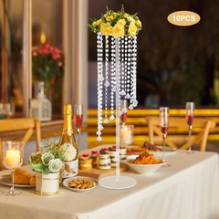 10PCS 80cm/31.5in Wedding Flower Vase Clear Acrylic Floral Stand for Table